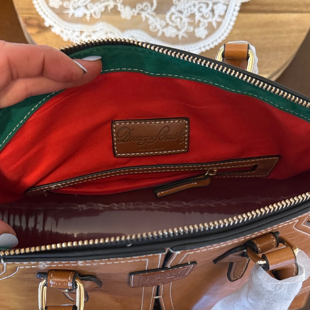Dooney & Bourke natural Leather Satchel. Florentine Clayton. - Picture 5 of 9